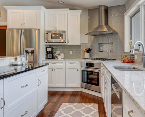 Remodeled kitchen with new cabinets and countertops in Birmingham, Alabama